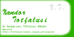 nandor totfalusi business card